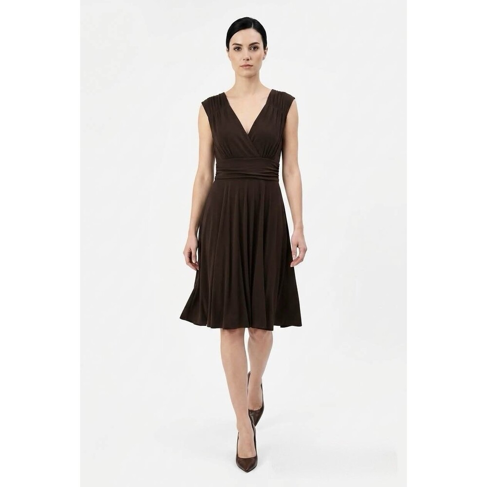 Three Dots Women's Heritage Knit Dress Brown Medium